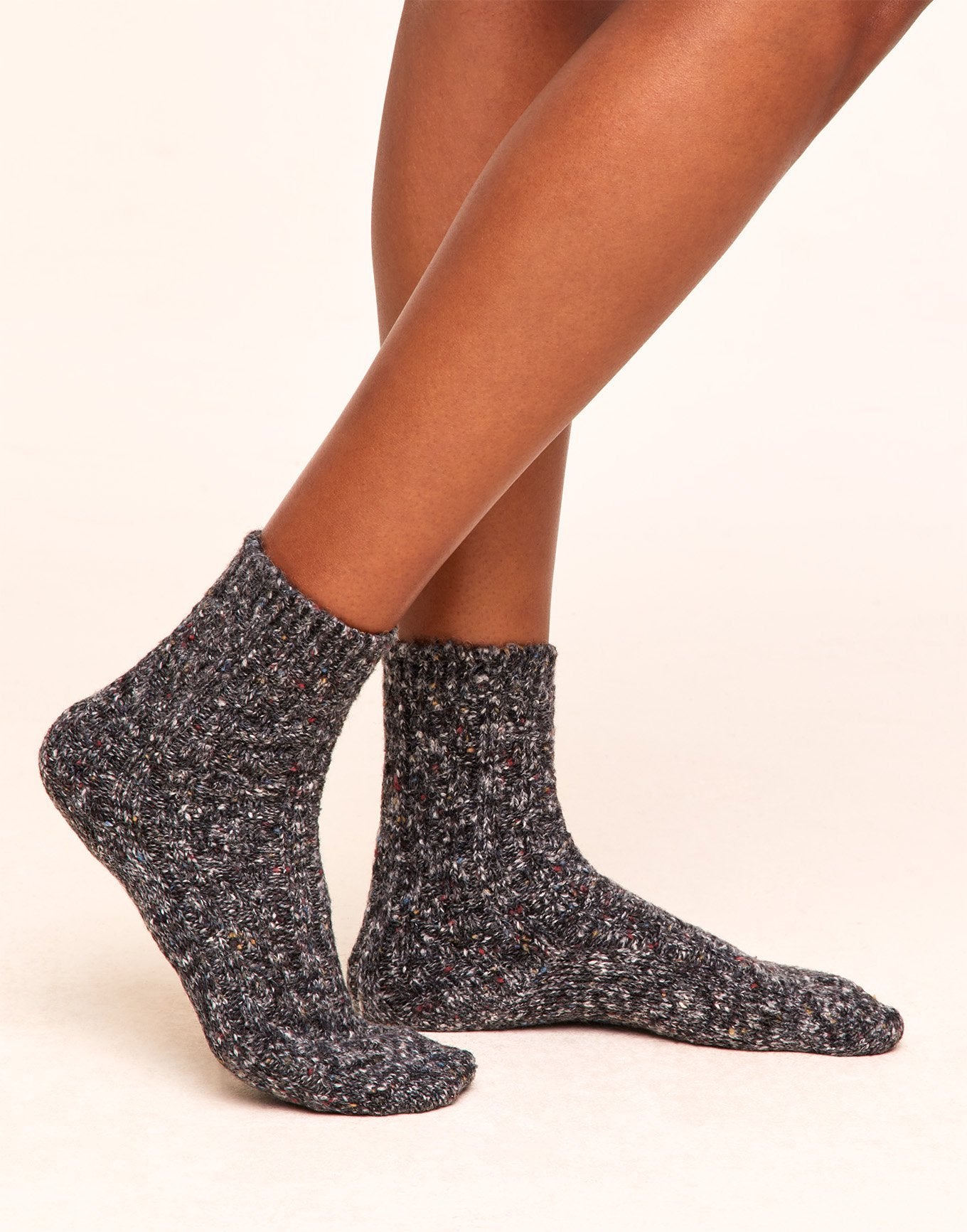 Cable Knit Sock Negro